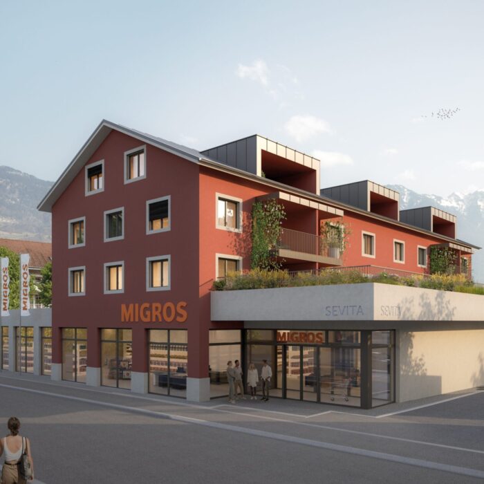Neu 10.4.2024 Aussenvisualisierung Migros Sevelen